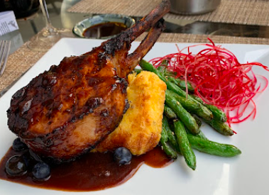 Elements Restaurant signature dishes Szechuan Octopus & Potatoes
Char Siu Lamb Rack
Wagyu Burger